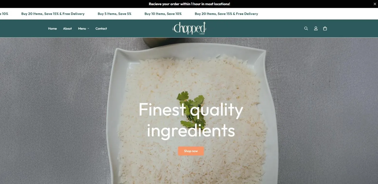 Chopped Cuisine website on desktop