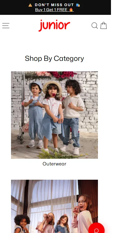 Junior website on a phone